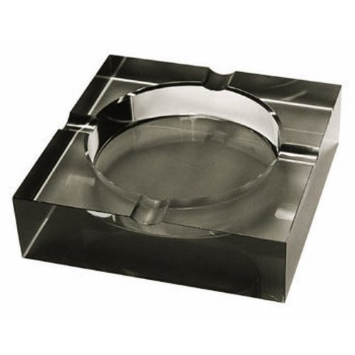 Quality Importers Ashtray 4 Cigar Crystal Ashtray, Opaque Black