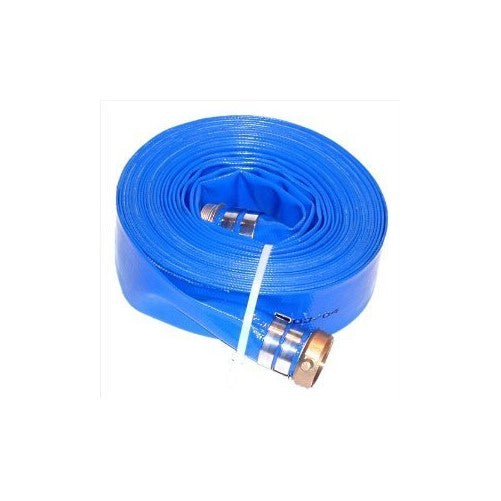 JGB Enterprises Eagle Hose Eagleflo Eagle PVC Discharge Hose Assembly, Blue, 1.5" Male X Female Water Shanks , 85 PSI Maximum Pressure, 1.5" Hose ID, 50' Length