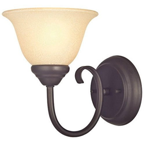 Westinghouse 6222700 Elena One-Light Interior Wall Fixture, Dark Bronze Finish with Antique Amber Glass