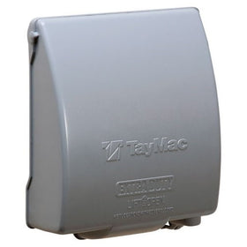Taymac MX7280S Weatherproof Metallic Low Profile While-In-Use Device cover with 55-in-1 Configurations and Two Gang, Vertical, Gray