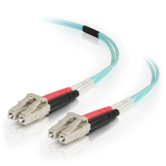 C2G/Cables To Go 00997 1m LC-LC 50/125 OM4 Duplex Multimode Fiber Cable - Aqua PVC