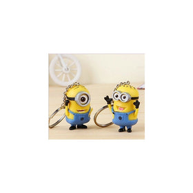Promithi 2pcs Despicable Me Minion Toy Rubber Keychain