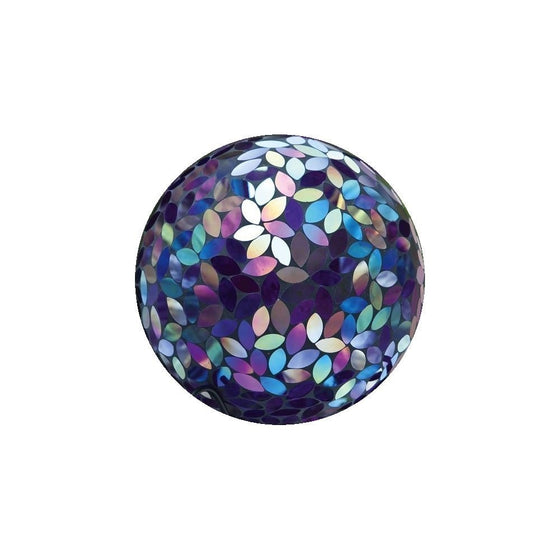 Evergreen Garden Purple Iridescent Flower Petal Mosaic Glass Gazing Ball - 10”L x 10”W x 12”H