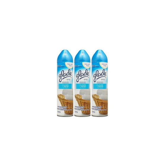 Glade Aerosol Spray Air Freshener, Clean Linen, 8 Ounces, 3 Pack