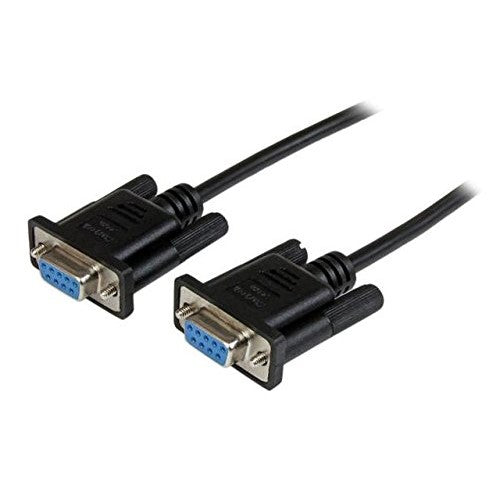 StarTech.com DB9 RS232 Serial Null Modem Cable F/F - DB9 Female to Female - 9-Pin RS232 Null Modem Cable, 2-Meter, Black (SCNM9FF2MBK)