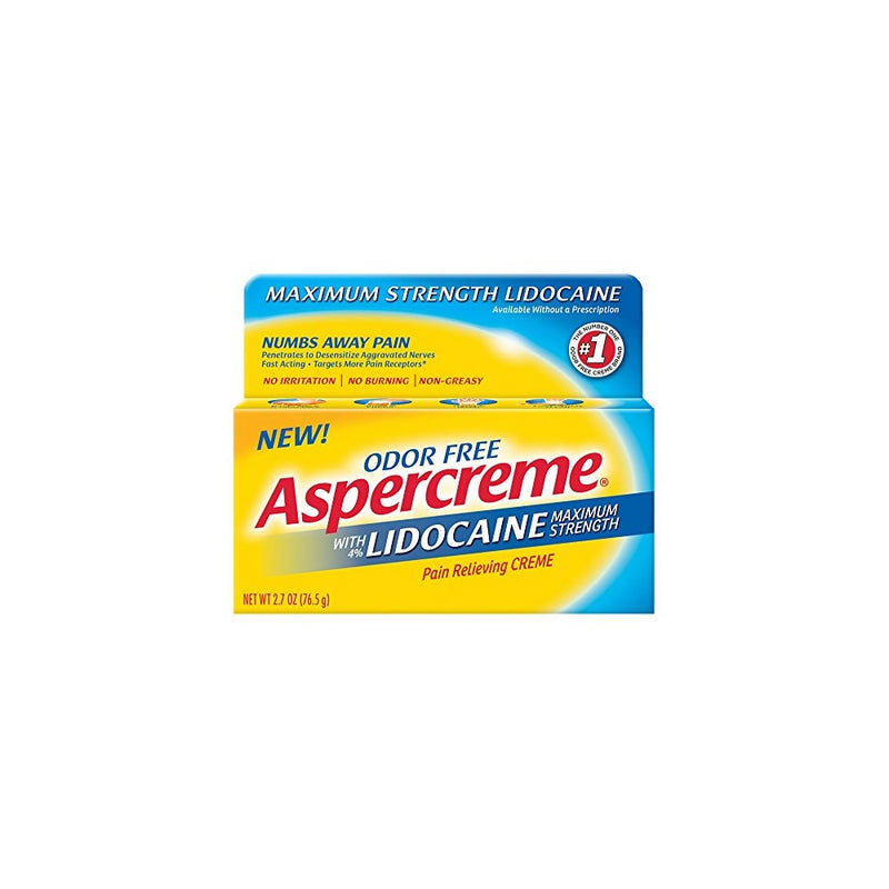 Aspercreme Pain Relieving Creme With Lidocaine, 2.7 Ounce, Pain Relieving Cream Helps Reduce and Numb Pain from Arthritis, Backache, Muscle Strains and Sprains