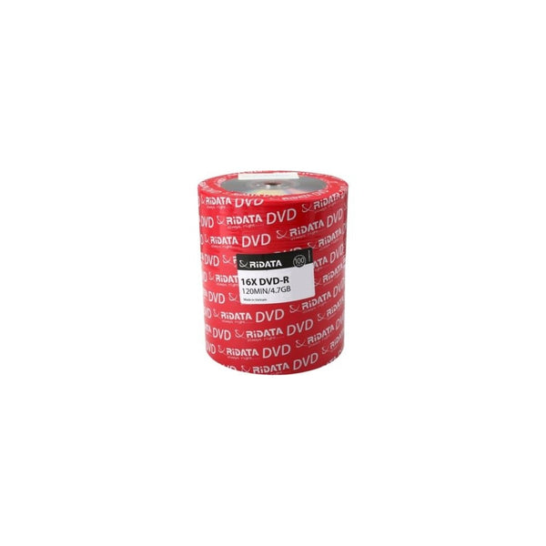 RiDATA DRD-4716-RD100ECOW 4.7GB 16X DVD-R 100 Packs Spindle Shrink Wrap