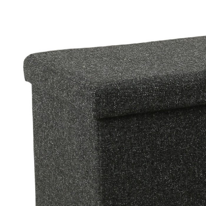 Fabric Upholstered Metal Collapsible Bench with Lift Off Lid Storage, Dark Gray