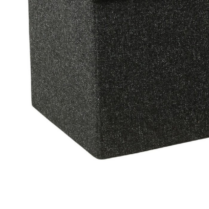 Fabric Upholstered Metal Collapsible Bench with Lift Off Lid Storage, Dark Gray