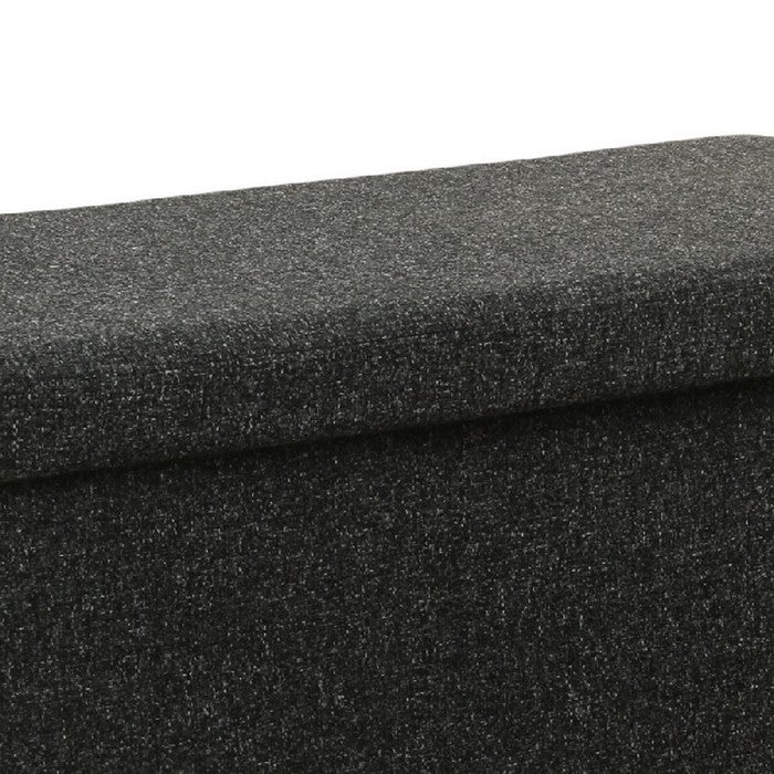 Fabric Upholstered Metal Collapsible Bench with Lift Off Lid Storage, Dark Gray