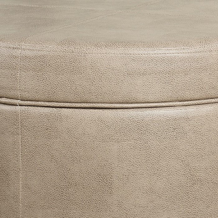 Faux Leather Upholstered Wooden Ottoman with Lift Off Lid Storage, Brown
