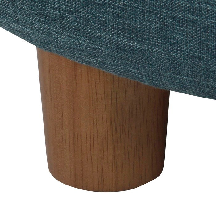 Fabric Upholstered Wooden Ottoman with Lift Off Lid Storage, Teal Blue