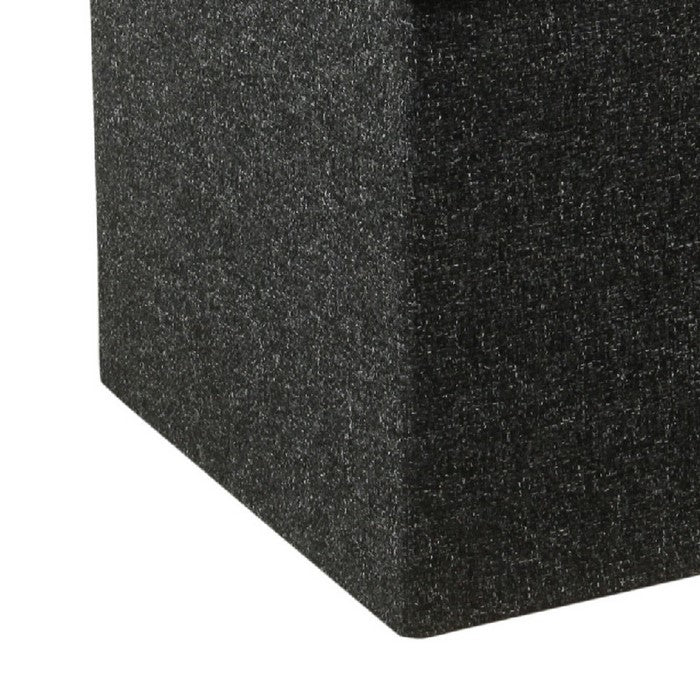 Fabric Upholstered Metal Collapsible Ottoman with Lift Off Lid Storage, Dark Gray