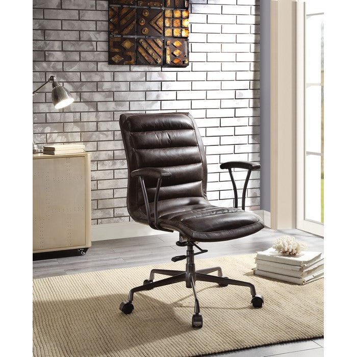 Swivel Adjustable Leatherette Executive Office Chair, Brown