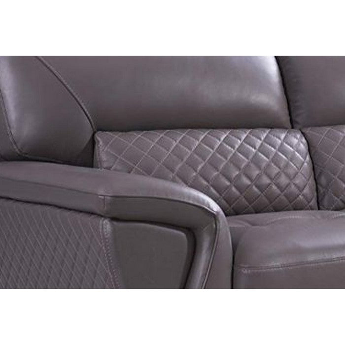 Leather Upholstered Wooden Loveseat with Attached Lumbar Cushion, Brown