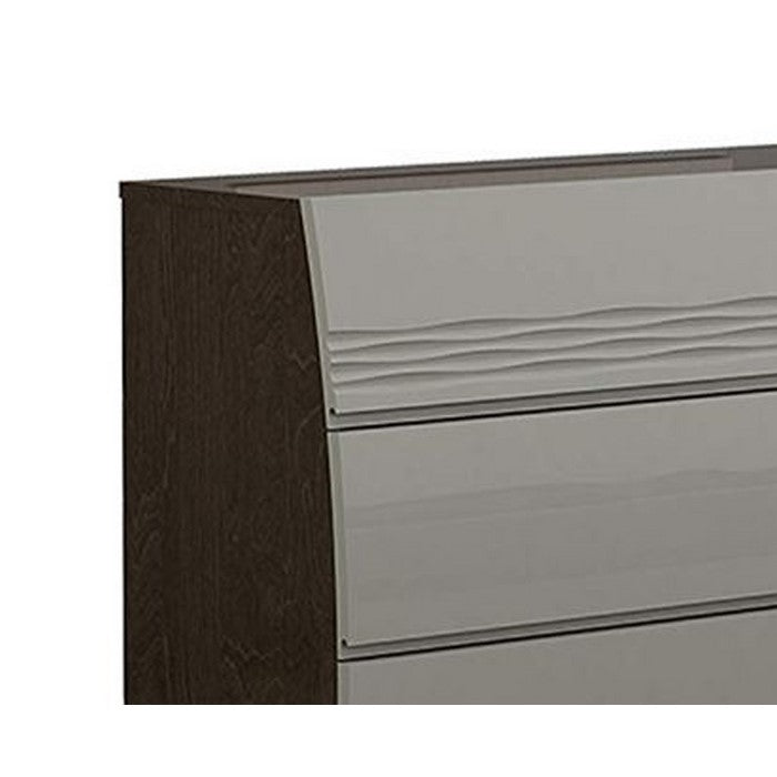 Wooden Drawer Dresser with Three Drawers, Gray and Brown