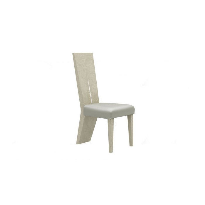 Wooden Dining Side Chairs with Leather Upholstered Seats, Set of Two, Brown