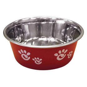Ethical Pet Barcelona Matte and Stainless Steel Pet Dish, 32-Ounce, Raspberry