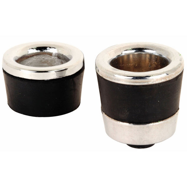 Prime-Line Products M 6099 Sliding Shower Door Pull Knobs, Diecast with Black Rubber Bumper, Chrome Finish