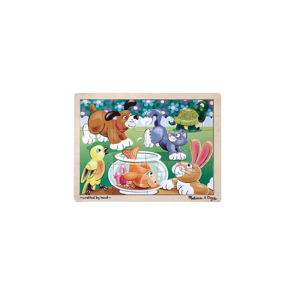 Melissa & Doug Pets Wooden Jigsaw Puzzle With Storage Tray (12 pcs)