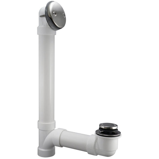 Keeney K630PVCDSBN 1-1/2-in Brushed Nickel Foot Lock with PVC Pipe, Schedule 40 PVC Tubing