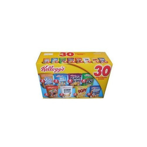 Kellogg's Cereal 30 Individual Box Variety Pack 32.73 Total Ounces - Value Box