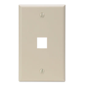 Leviton 41080-1IP 1-Port QuickPort Wall Plate, Ivory