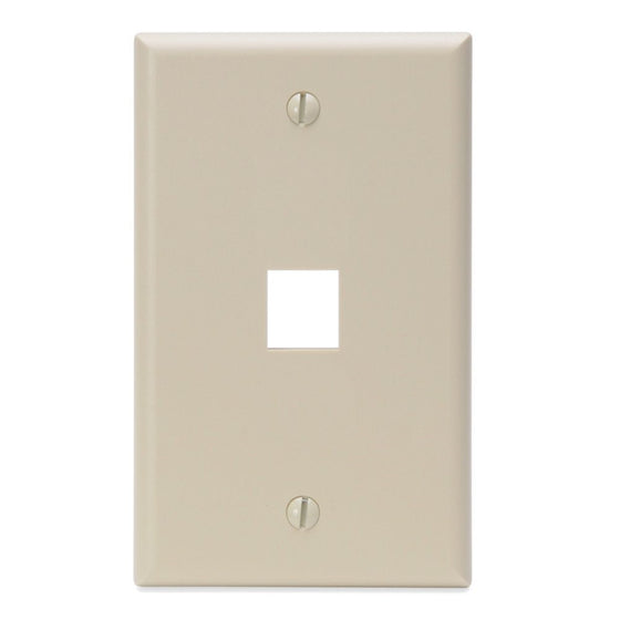 Leviton 41080-1IP 1-Port QuickPort Wall Plate, Ivory
