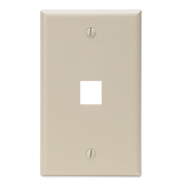 Leviton 41080-1IP 1-Port QuickPort Wall Plate, Ivory
