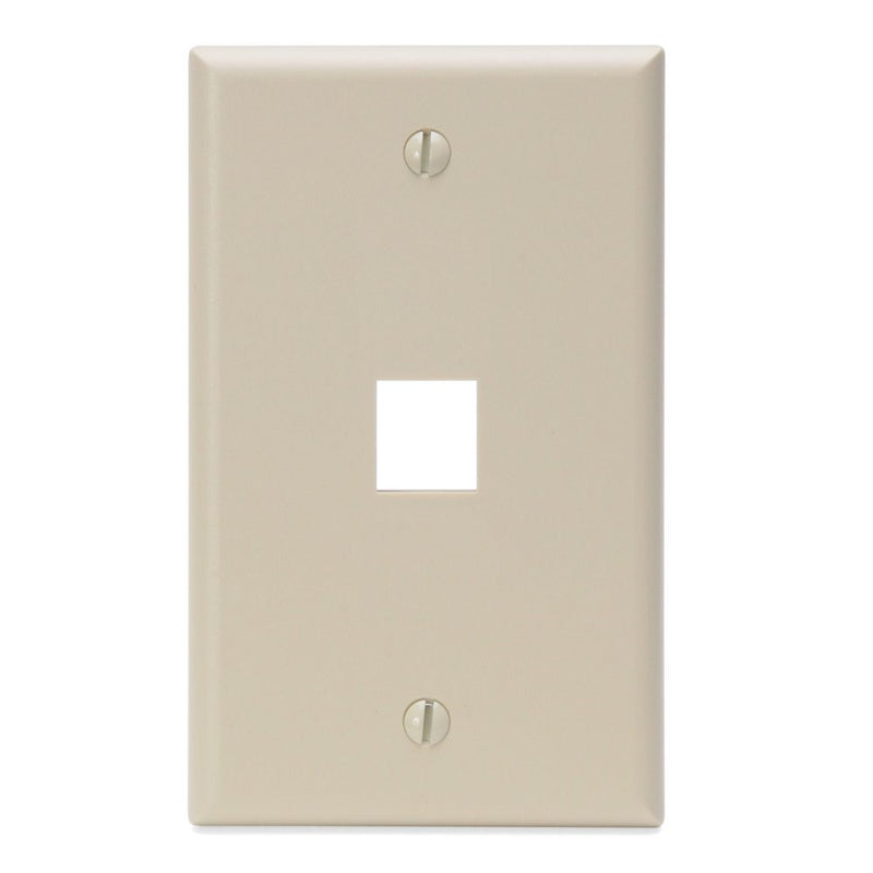 Leviton 41080-1IP 1-Port QuickPort Wall Plate, Ivory