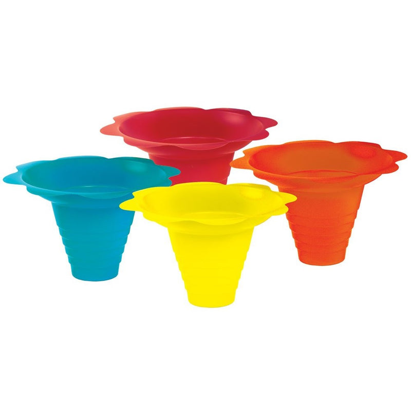 Paragon 8-Ounce Sno-Cone Flower Drip Tray Cups, Multicolor, 100-Cup Case