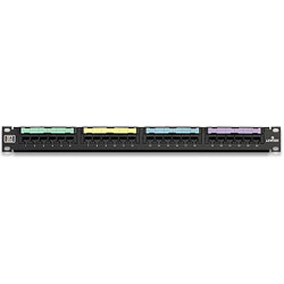 Leviton 69586-U24 eXtreme 6 Universal Patch Panel, 24-Port, 1RU, CAT 6. Cable Management Bar Included