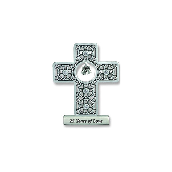 Cathedral Art SQP309 25 Years of Love Anniversary Cross, 3-Inch High