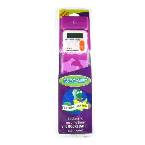 Mark My Time Camoflauge Bookmark with LED Light - Purple