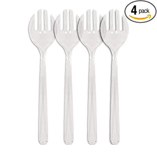 4 Pack 10in Clear Plastic Serving Forks