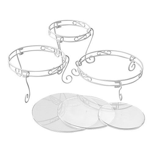 Wilton White Scrolled Cake and Dessert Stand Set - Wedding Cake Display