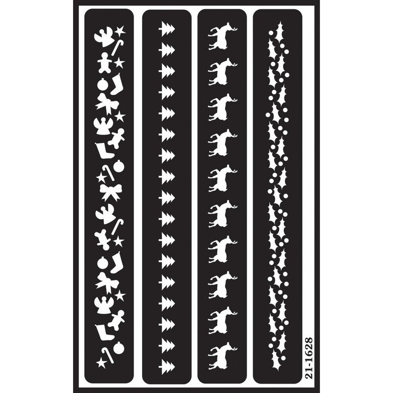 Christmas Over 'n' Over Glass Etching Stencil