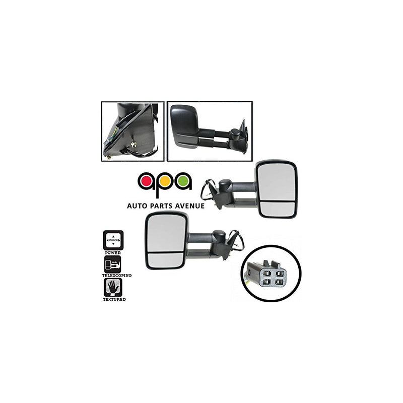 Spec-D Tuning RMX-C1088-P-FS Chevy Ck 1500 Ck 2500 3500 Black Power Towing Side Mirrors Tahoe