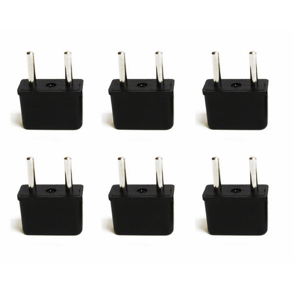 Ceptics USA to Europe Asia Plug Adapter - CE Certified - RoHS Compliant - 6 Pack