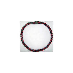 20" Red/Black Titanium Sports Tornado Baseball Necklace