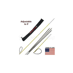 Scuba Choice 7' Travel Spearfishing 3-Piece Pole Spear 3 Prong Barb Paralyzer Tip Adjustable to 5' with Bag