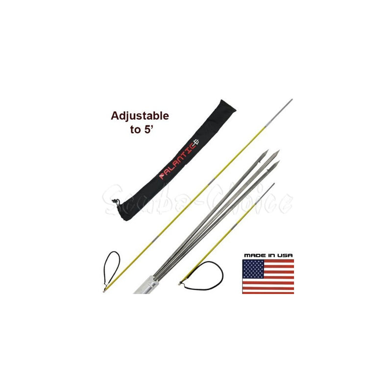 Scuba Choice 7' Travel Spearfishing 3-Piece Pole Spear 3 Prong Barb Paralyzer Tip Adjustable to 5' with Bag
