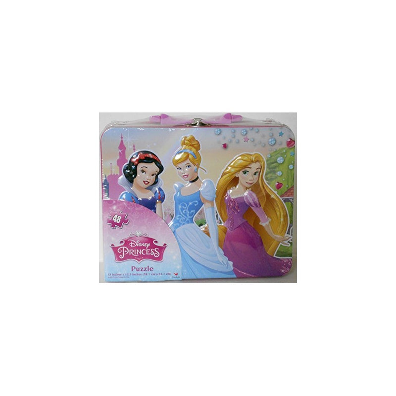 Disney Princess 48pc Puzzle Tin - Lunch Tin Box ( 7.75" x 6.50" x 3.25")