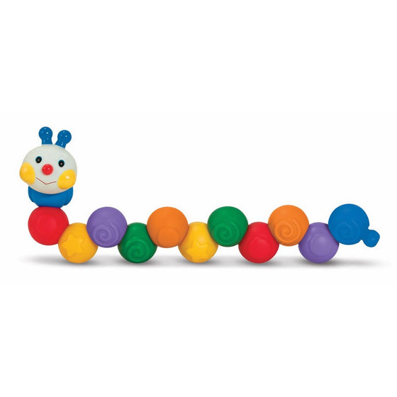 Melissa & Doug K's Kids Build an Inchworm Snap-Together Soft Block Set for Baby - Linkable, Twistable, Stackable, Squeezable
