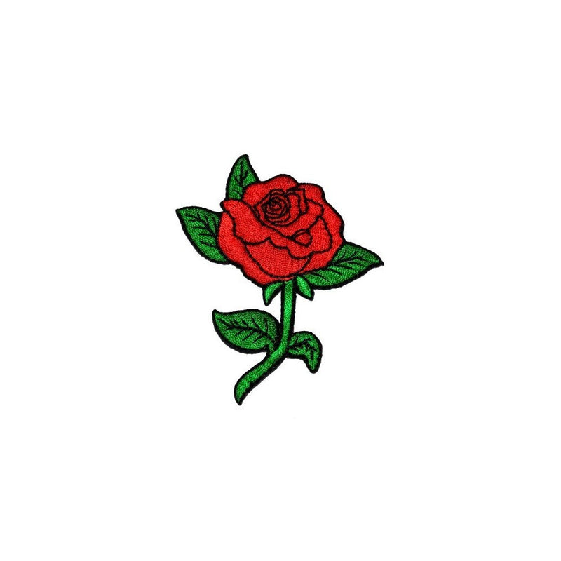 Red Rose DIY Applique Embroidered Sew Iron on Patch RO-02