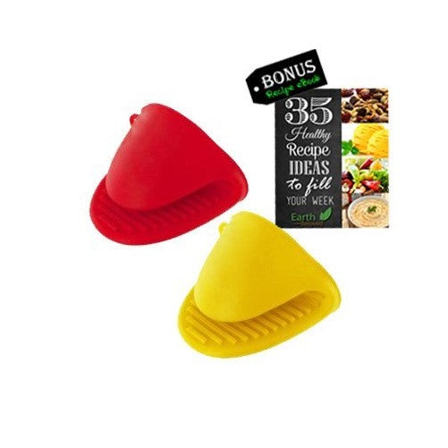 1 X Silicone Pot Holder, Oven Mini Mitt Set of 2, Cooking Pinch Grips, Kitchen Heat Resitant Solution, Assorted Colors