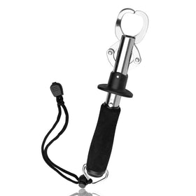 Flexzion Portable Fish Lip Grabber Gripper Grip Holder Tool Stainless Steel Fishing Gear 15KG 33 Pound Weight Capacity with Wrist Strap