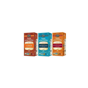 Lundberg Organic Gluten-Free Thin Stackers 3 Flavor Variety Bundle: (1) 5 Grain Thin Stackers, (1) Red Rice & Quinoa Thin Stackers, and (1) Brown Rice Lightly Salted Thin Stackers, 5.9 Oz Ea (3 Total)