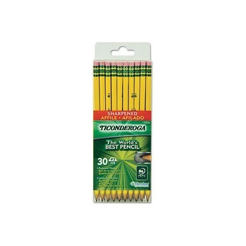 Pre-Sharpened Pencil, #2, Yellow Barrel, 30/Pack by Ticonderoga