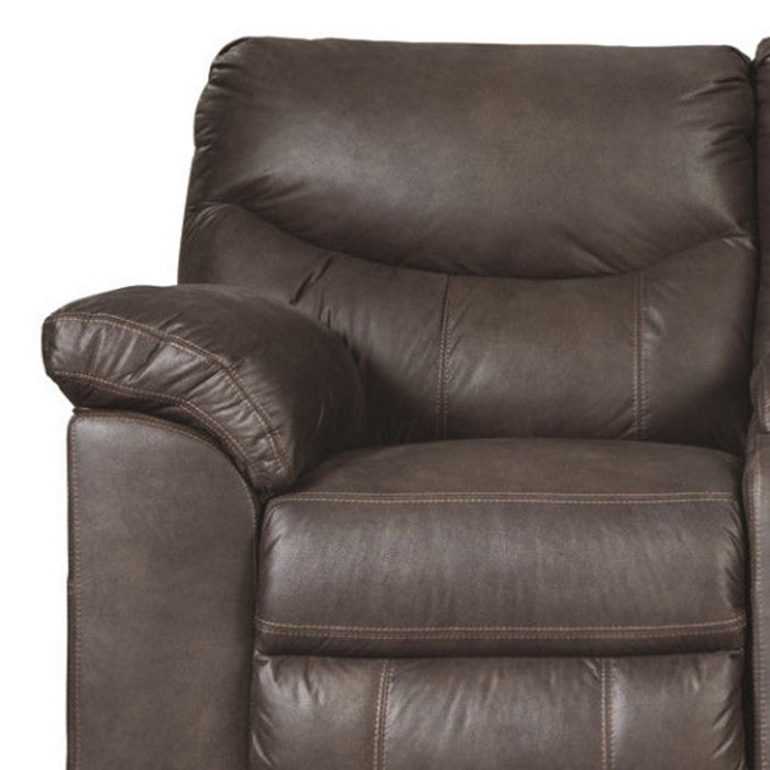 Polyester Upholstered Metal Double Reclining Loveseat with Console and Cup Holders, Black